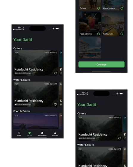 App screens